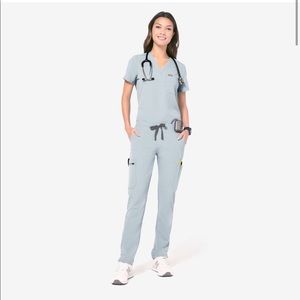Figs dusty blue Catarina one pocket scrubs top